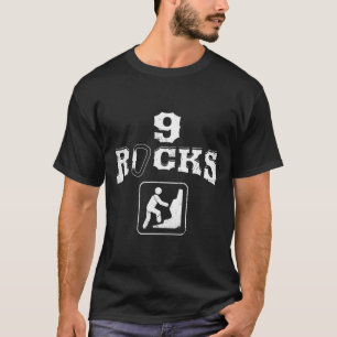 Camiseta 9 Escalada en Roca Cumpleaños de Nueve Años Boulde