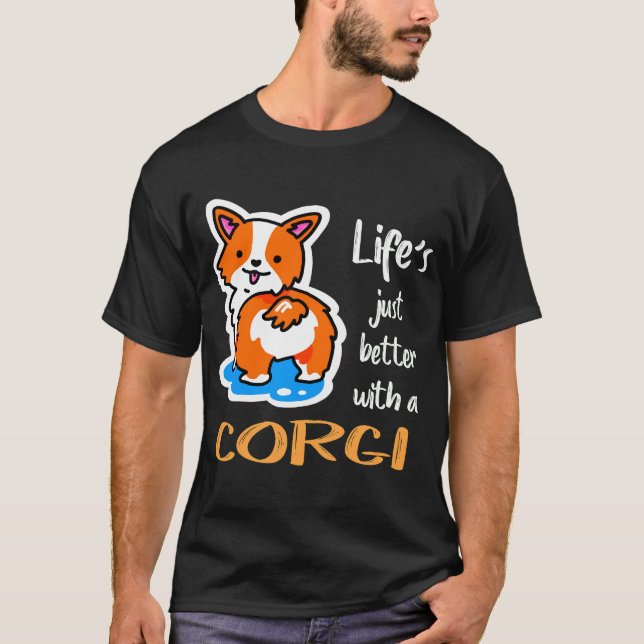 Camiseta 9 La vida es mejor con un Corgi 34 (Anverso)