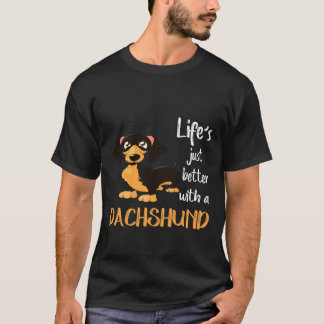 Camiseta 9 La vida es mejor con un dachshund 556