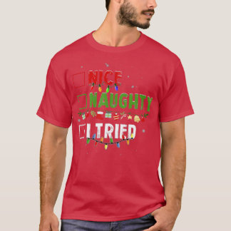Camiseta 9 Navidades divertidos Pajama enciende Naughty I T