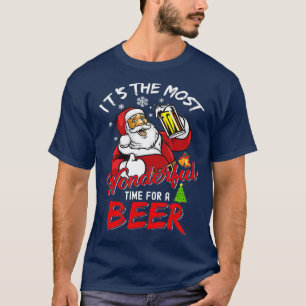 Camiseta 9 Navidades divertidos Santa Claus Beer Beer Wonde
