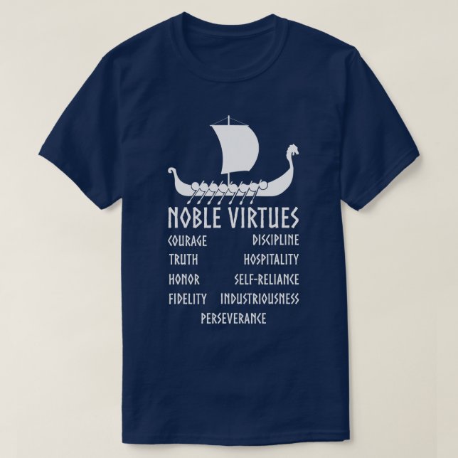 Camiseta 9 Noble Virtud Nórdica Mitología Nueve Virtud Viki (Diseño del anverso)