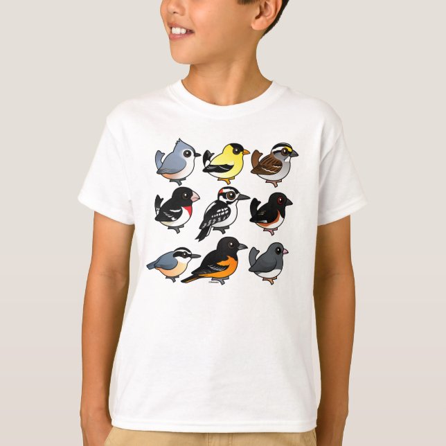 Camiseta 9 pájaros de nordeste del patio trasero de los (Anverso)