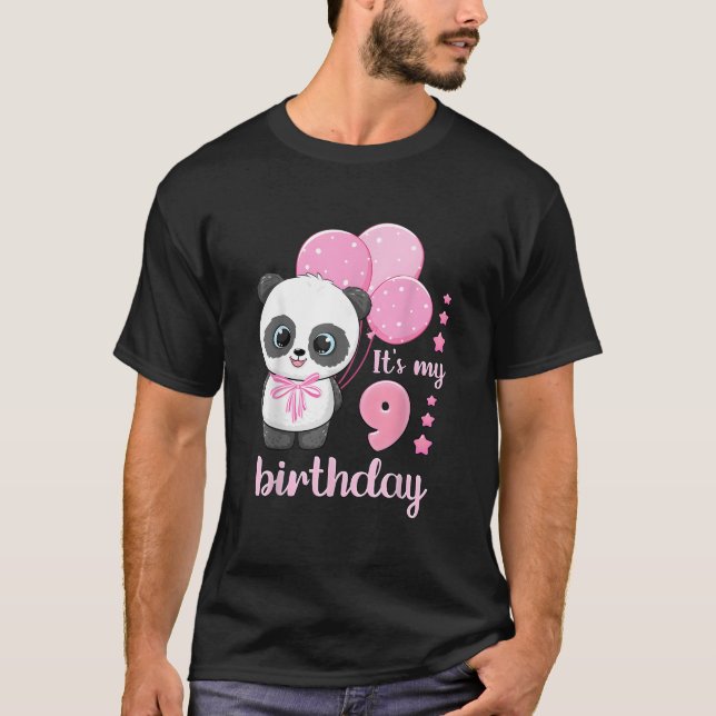 Camiseta 9 Panda K Balloons It'S My 9Th (Anverso)