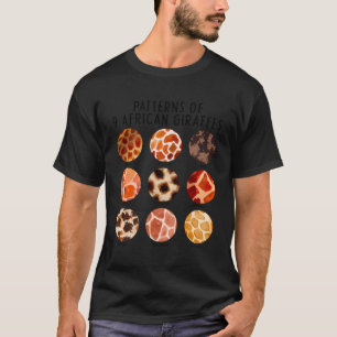 Camiseta 9 Patrones Diferentes De Educación De Las Girafas 