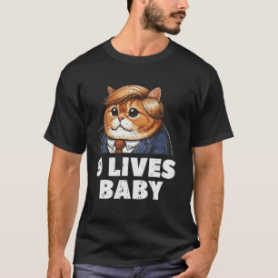 Camiseta 9 Vidas Bebé Gato Chiste Divertido Humor Meme Homb