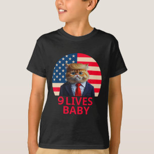 Camiseta 9 vidas Gato bebé Trump 2024 Ganador de la victori