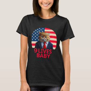 Camiseta 9 Vidas Por Gato Trump 2024 Ganar Victoria Ganador