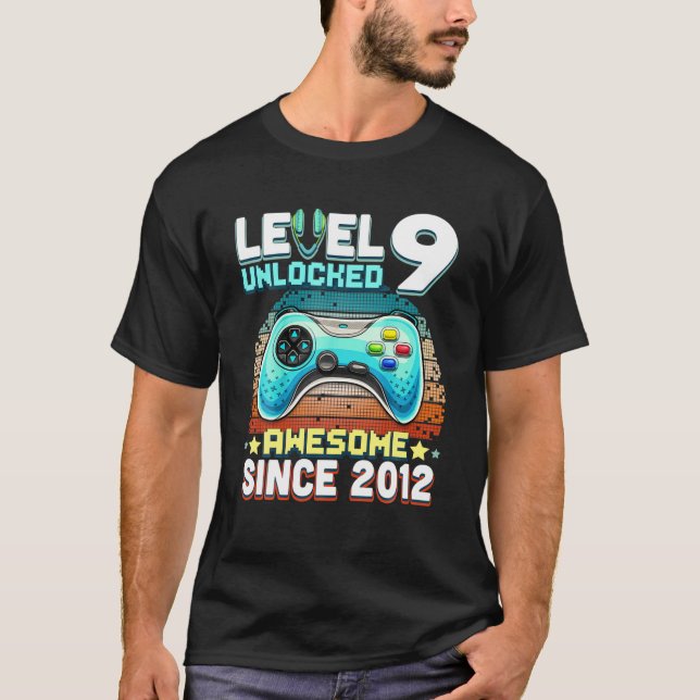 Camiseta 9 Videojuego Impresionante Desbloqueado 2012 Noven (Anverso)