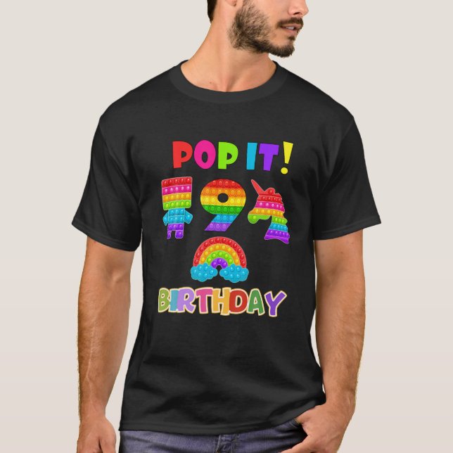 Camiseta 9 Year Old Gifts Birthday Boy Pop It 9 (Anverso)