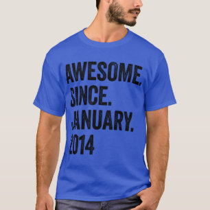 Camiseta 9 Years Awesome Since January 2014 9th Birthday