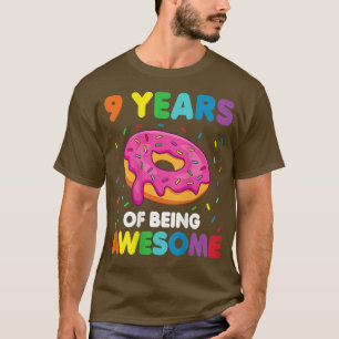 Camiseta 9 Years Old Sweet Donut 9th Birthday For Girls Dou