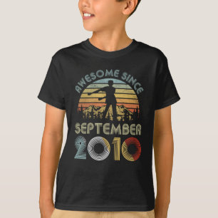 Camiseta 9no Cumpleaños muchacho seda de septiembre de 201