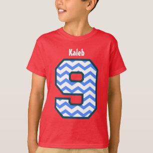 Camiseta 9no Nombre de encargo de nueve años V27 de CHEVRO