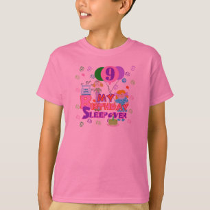Camiseta 9no Sleepover del cumpleaños