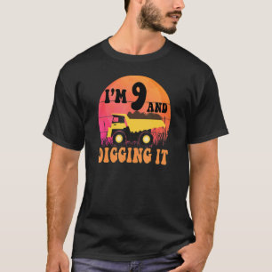 Camiseta 9th Birthday Construction Truck Kids I'm 9 & Diggi