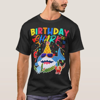 Camiseta 9th Birthday Family Shark Kids Nine Nine NineT-Shi