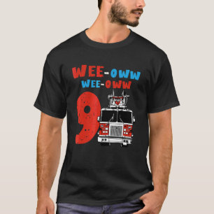 Camiseta 9th Birthday Firefighter Birthday 9 Year Old Boy F