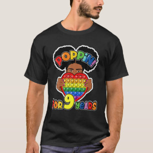 Camiseta 9Th Birthday Pop It Fidget African American Kids G