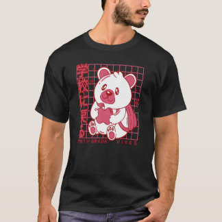 Camiseta 9th Grade Vibes Back to School Teddy Bear Japanese
