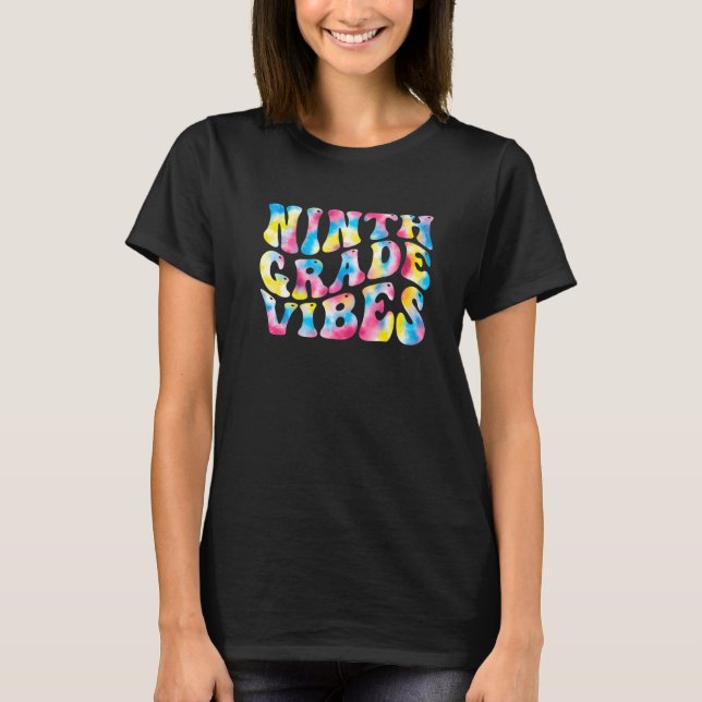 Camiseta 9th ninth grade vibes teacher Back To School Retro (Anverso)