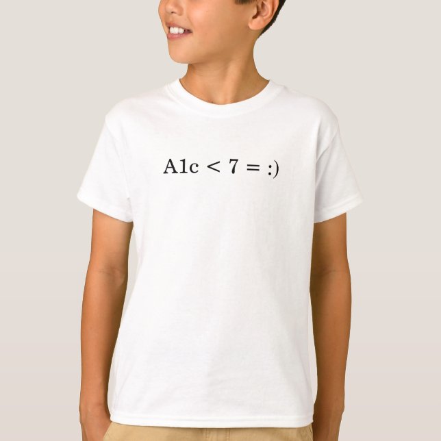Camiseta A1c < 7 =:) (Anverso)