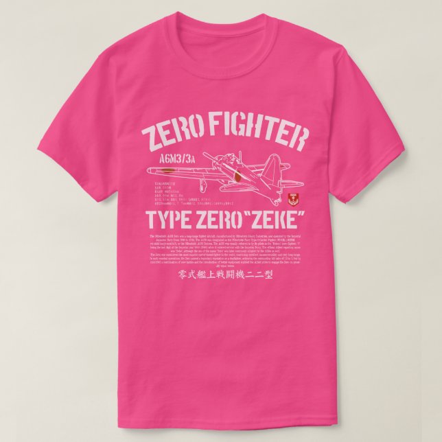 Camiseta A6M Zero Zeke Imperial Japonés Nay Air Service Fi (Diseño del anverso)