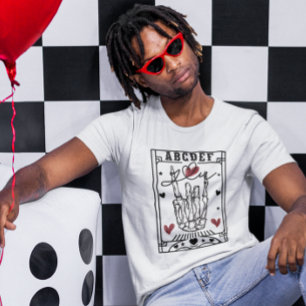 Camiseta A B C D E F Día de San Valentín divertido