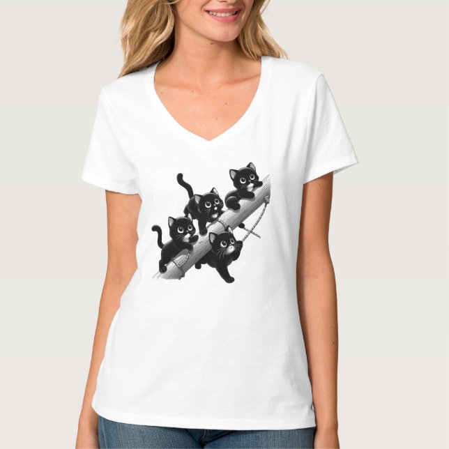 Camiseta A beautiful and cute design for small black cats (Anverso)