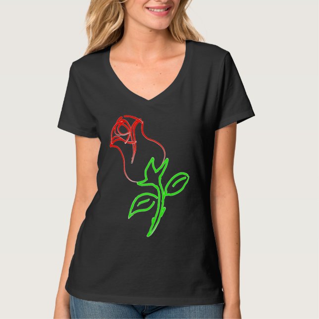 Camiseta A beautiful red rose is a  for Valentine's Day (Anverso)