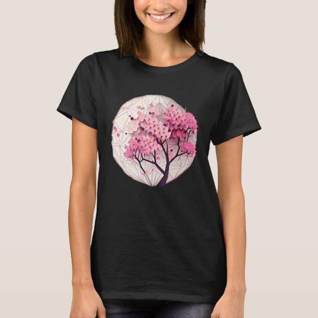 Camiseta A Beautiful Symbol of Renewal Cherry Blossom Geome (Anverso)