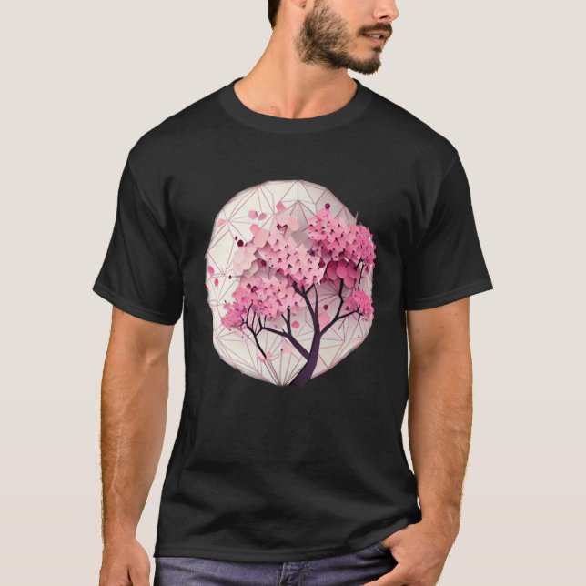 Camiseta A Beautiful Symbol of Renewal Cherry Blossom Geome (Anverso)