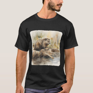 Camiseta A Beaver Building A Dam Construction