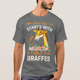 Camiseta A Better Day Starts with Coffee and Giraffes