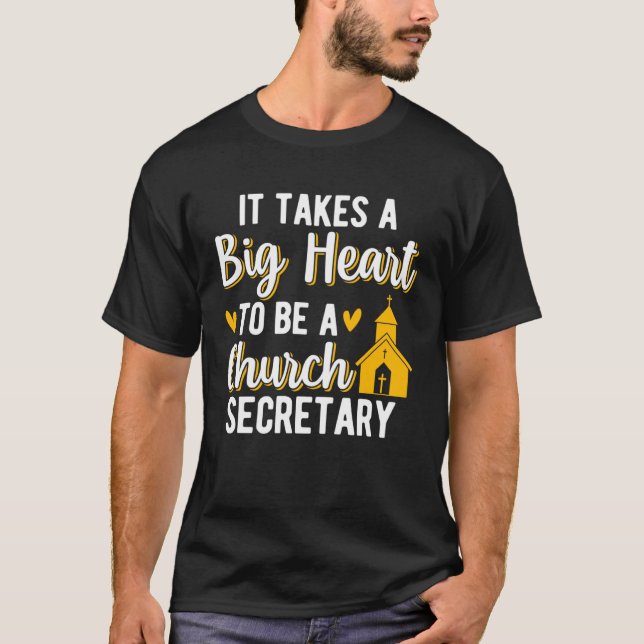 Camiseta A Big Heart To Be A Church Secretary Church Secret (Anverso)