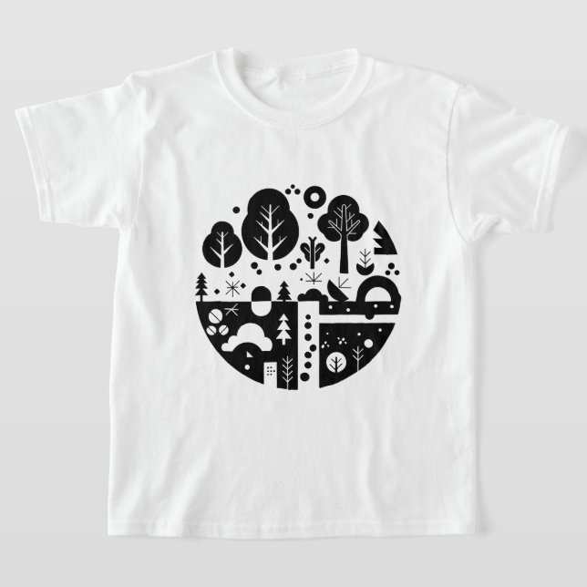 Camiseta A black and white illustration (Distribución)