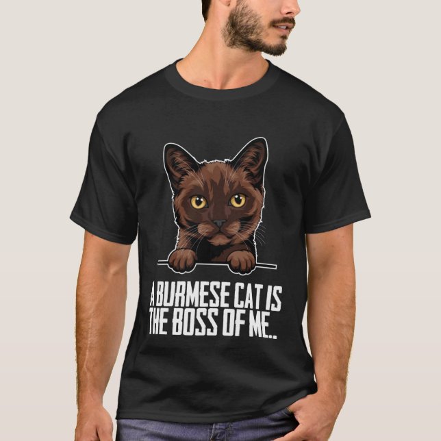 Camiseta A burmese cat is the boss of me (Anverso)