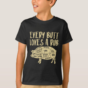 Camiseta A Cada Butt Le Encanta El Rub Funny Pork Bbq Grill