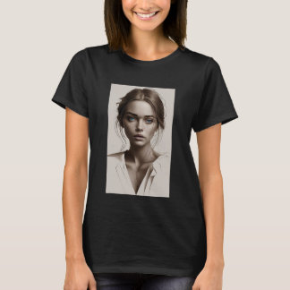 Camiseta a captivate minimalist portrait of young woman