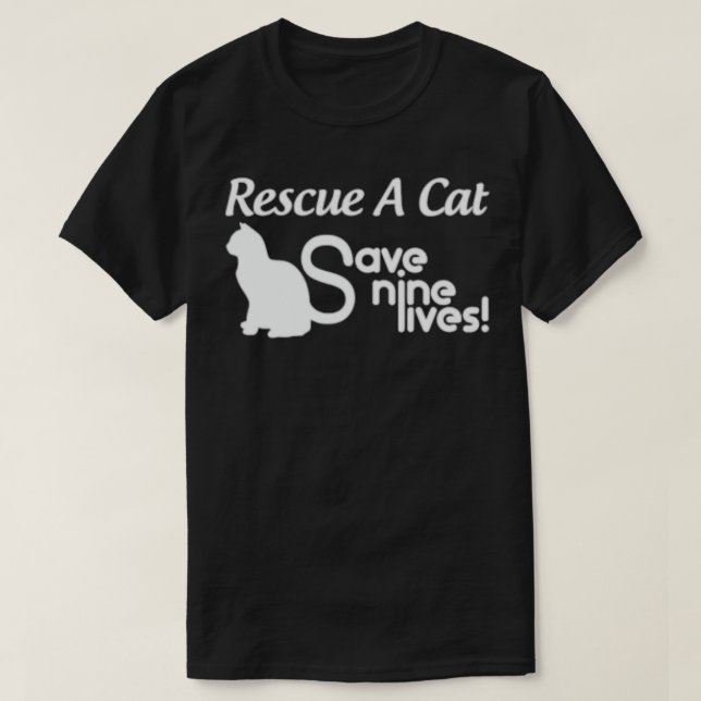 Camiseta A Cat Save Nine Lives Cat Lovers  (Diseño del anverso)