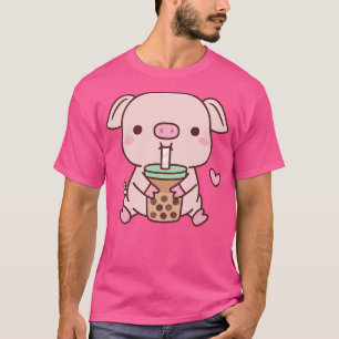 Camiseta A Cerdito lindo le encanta el té de la leche de bu