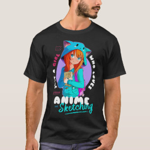 Camiseta A Chica le encanta bocetos animales Ramen Manga Ot