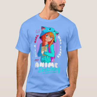 Camiseta A Chica le encanta bocetos animales Ramen Manga Ot
