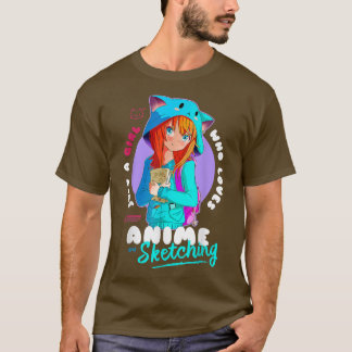 Camiseta A Chica le encanta bocetos animales Ramen Manga Ot