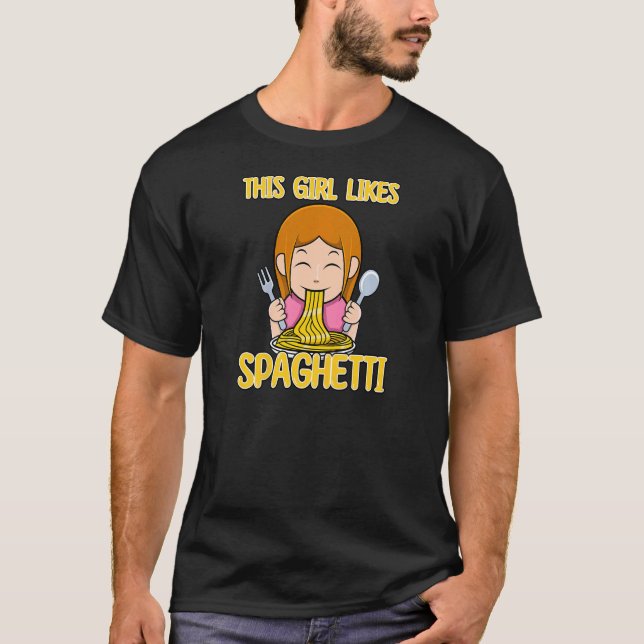 Camiseta A chica le gusta el equipo de Spaghetti Pasta Nood (Anverso)
