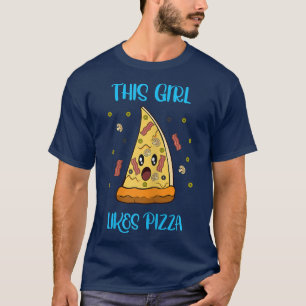Camiseta A chica le gusta la pizza irónica diciendo "chef i