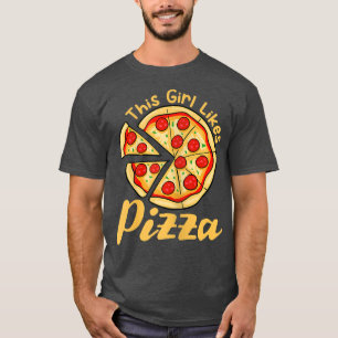 Camiseta A chica Le Gusta La Pizza Irónica Para Hacer Comid