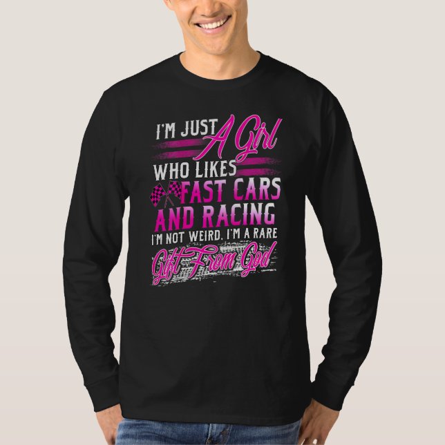 Camiseta A Chicas Carreras Les Gusta Los Coches Rápidos Es  (Anverso)