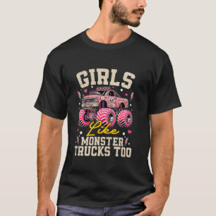 Camiseta A Chicas graciosos les gustan los Camiones Monstru