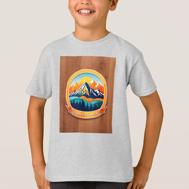 Camiseta A circular t-shirt logo of serene mountain  (Anverso)